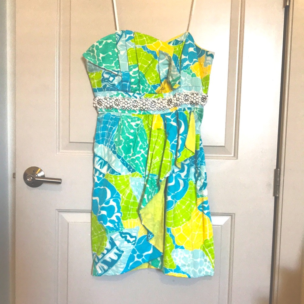 Lilly Pulitzer strapless beaded dress